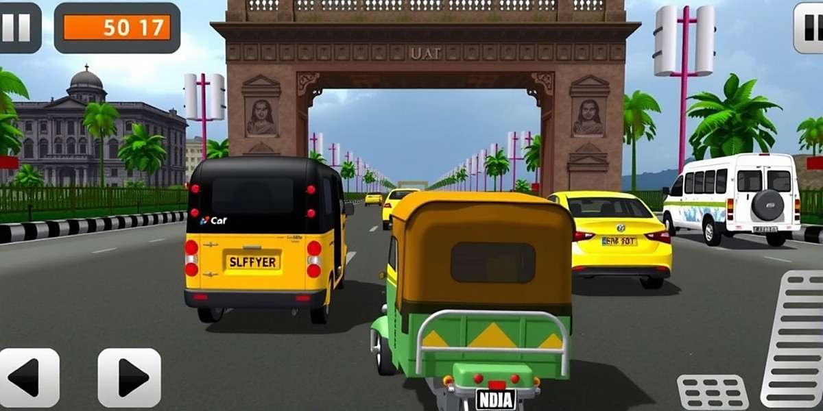 Mumbai City Level in Tuk Tuk Master India Tuk Tuk Master India gameplay showing an auto rickshaw in front of Mumbai's Gateway of India with typical Mumbai traffic